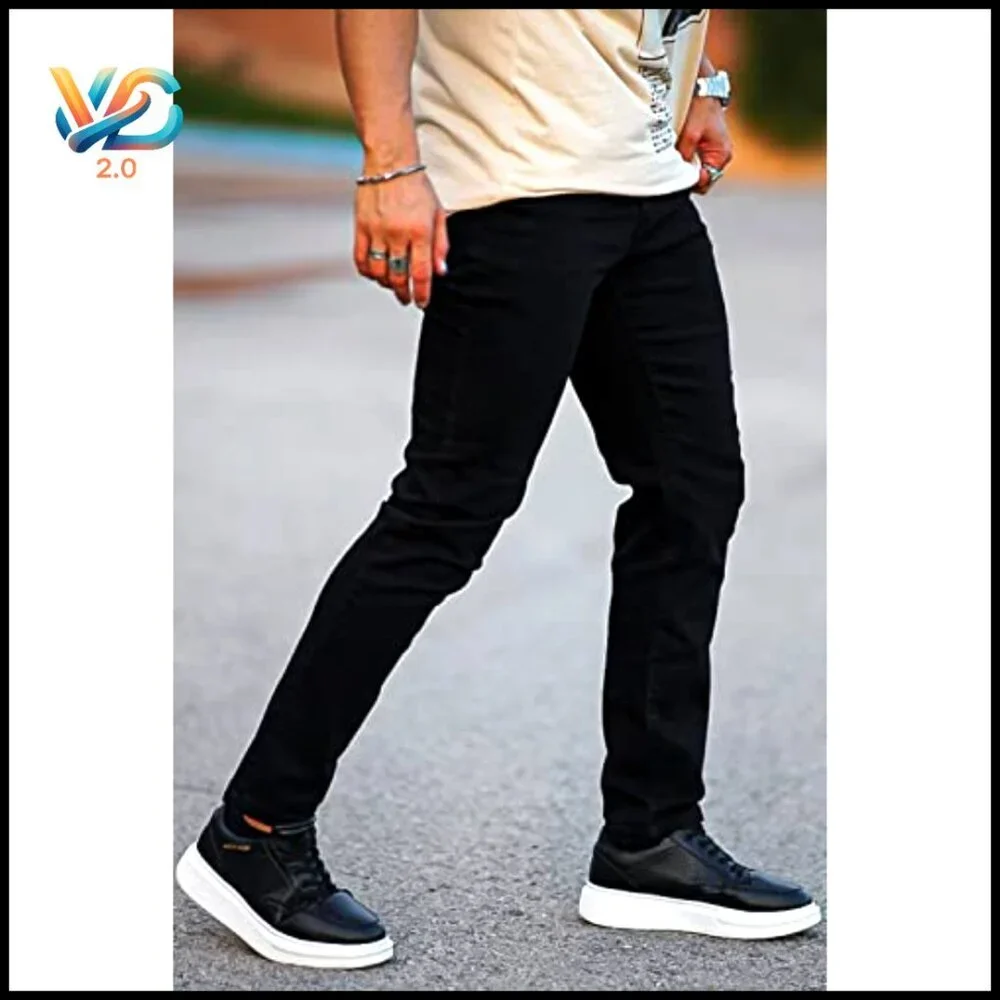 Slim‎ Fit Stretchy Jeans Skinny Flex Denim Pants Ripped Designer Classic
